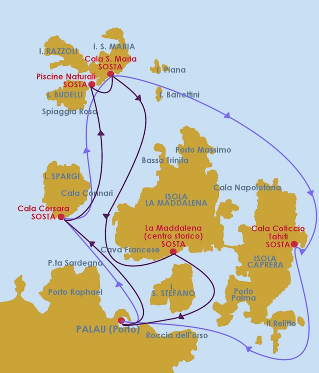 archipel de la maddalena carte